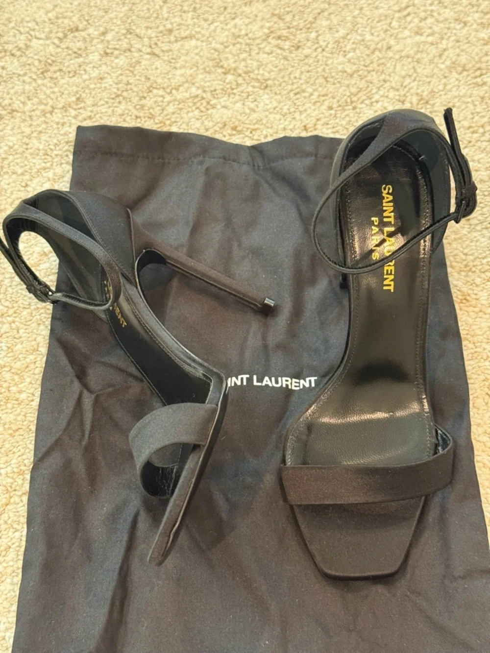 Saint Laurent Amber 105 Satin Heels. - Picture 2 of 15
